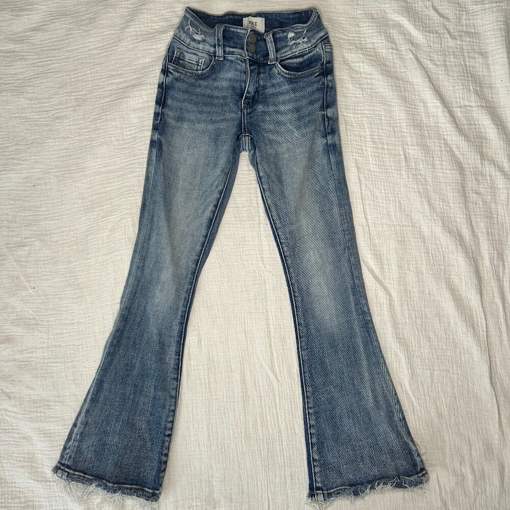 BKE YOUTH Girls Mid-Rise Boot Stretch Jean LONG ; SIZE 8
